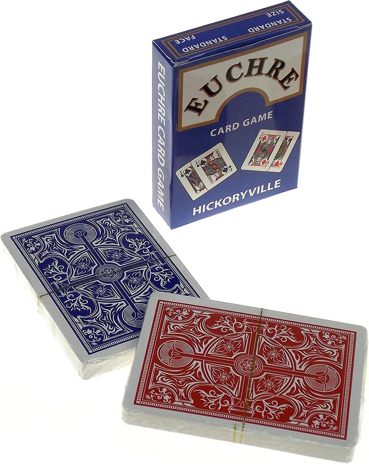 Hickoryville Euchre Playing Cards Bundle - 2 Euchre Decks in 1 Box with 2 White Suit Marker Dice