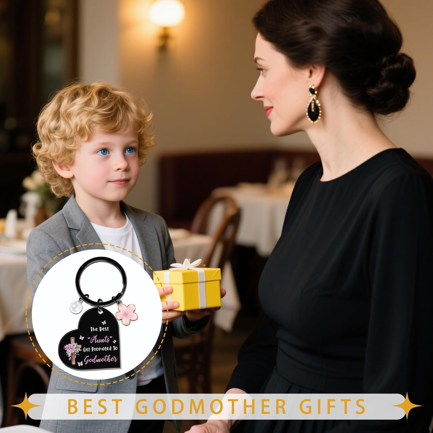 Godmother Proposal Gifts Keychain from GodChild,Christian Baptism Christmas Mother's Day Gift for God Mom - Image 6