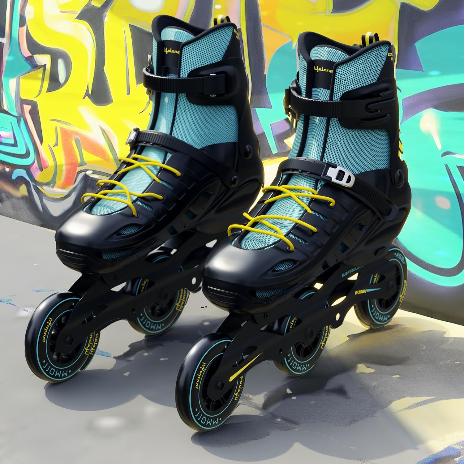 Lifelong Skating Shoes- Roller Skate Shoes - 3 Wheels Inline Skates - Skating Shoes for Boys & Girls - Skate Scooter - Liner Skates - Roller Shoes - 1 Pair of Skates, Black, XL (18.5-31 cm)