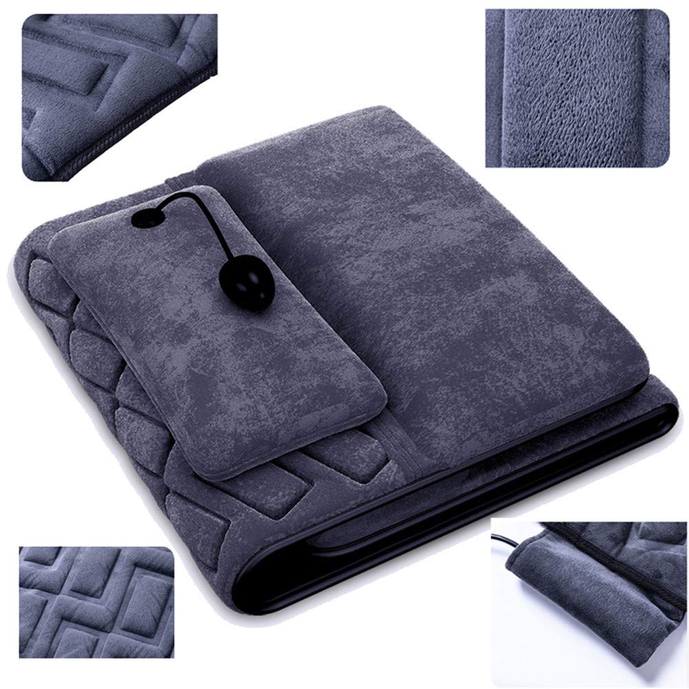Cojín de silla de masaje con calefacción de cuerpo completo,Almohadilla de colchón de masaje vibratorio de amasamiento profundo,Estera de masaje de cuerpo completo para aliviar el dolor de cuello, esp
