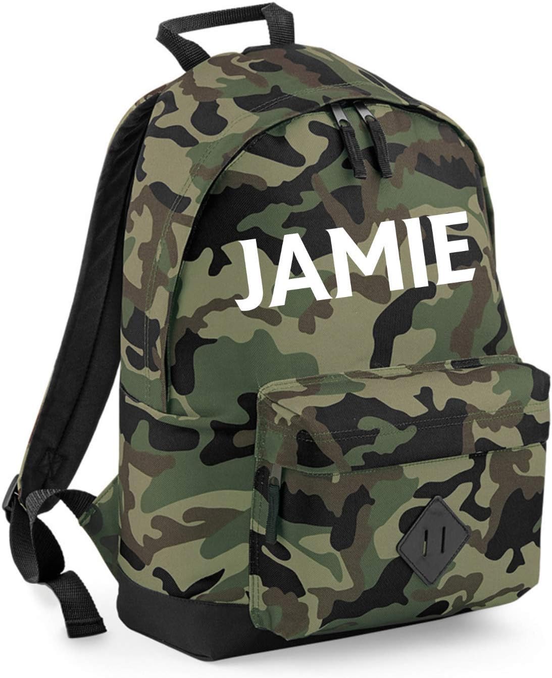 Personalised Camouflage Boys Backpack, Any Custom Printed Name, Back to School Bag, Rucksack