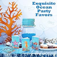 Vista 3 de Ferraycle 24 mini blocs de notas de animales del océano, cuadernos de bolsillo para recompensas, regalos de cumpleaños, suministros de oficina