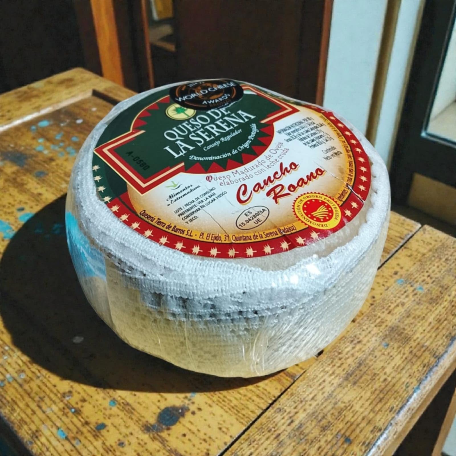 Queso Mini Torta de la Serena Cancho Roano – Ganador Mejor Torta de la Serena 2024 | Elaborado por Quesería Tierra de Barros | Queso de Oveja Cruda – Cremoso, Untable y Gourmet 400g