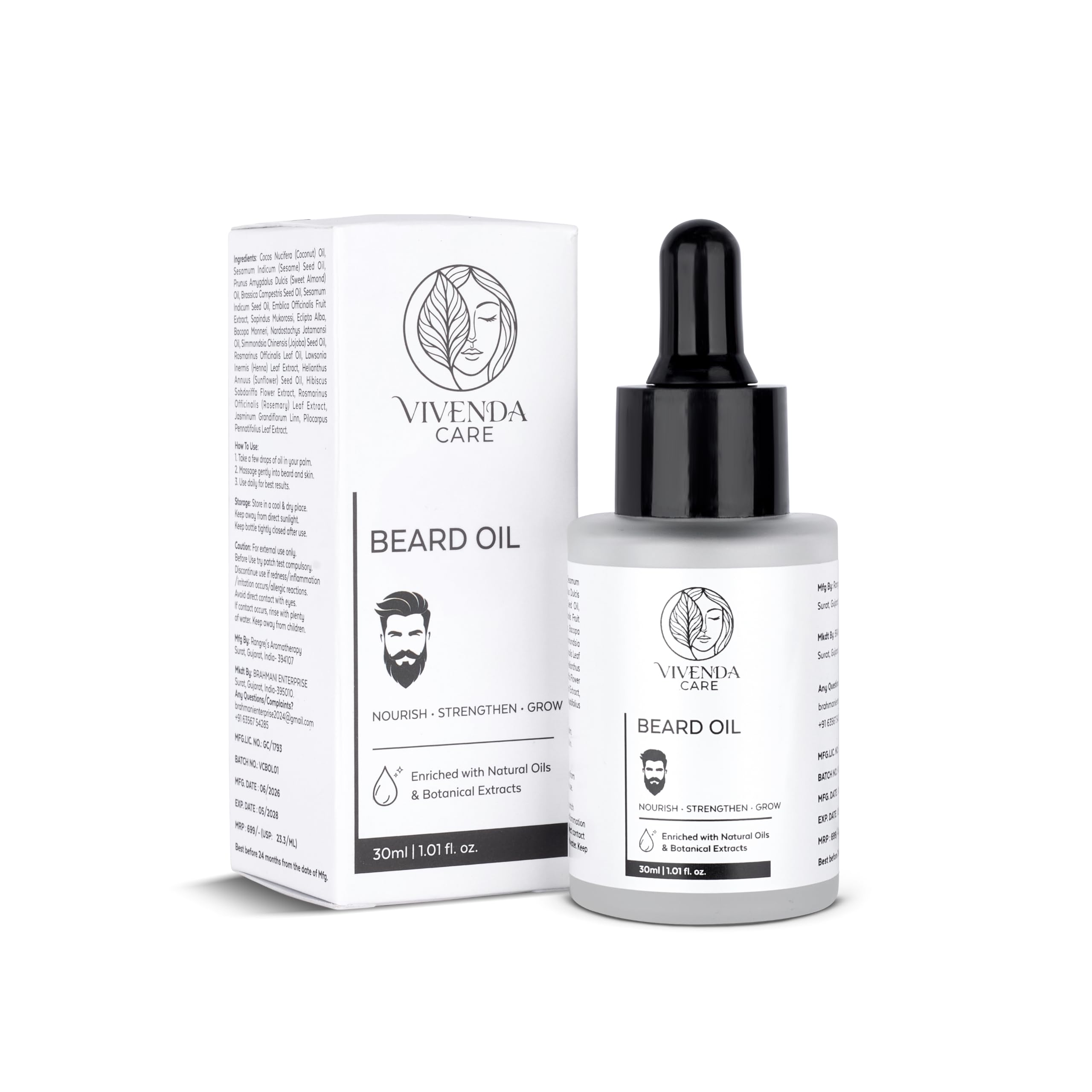 Beard Growth Serum for Men 30ml | 4% Anagain, 2% Aminexil, 1% Rosemary | Reduces Patchy Beard, Promotes Thicker Beard Growth | Lightweight and Fast Absorption-image-20