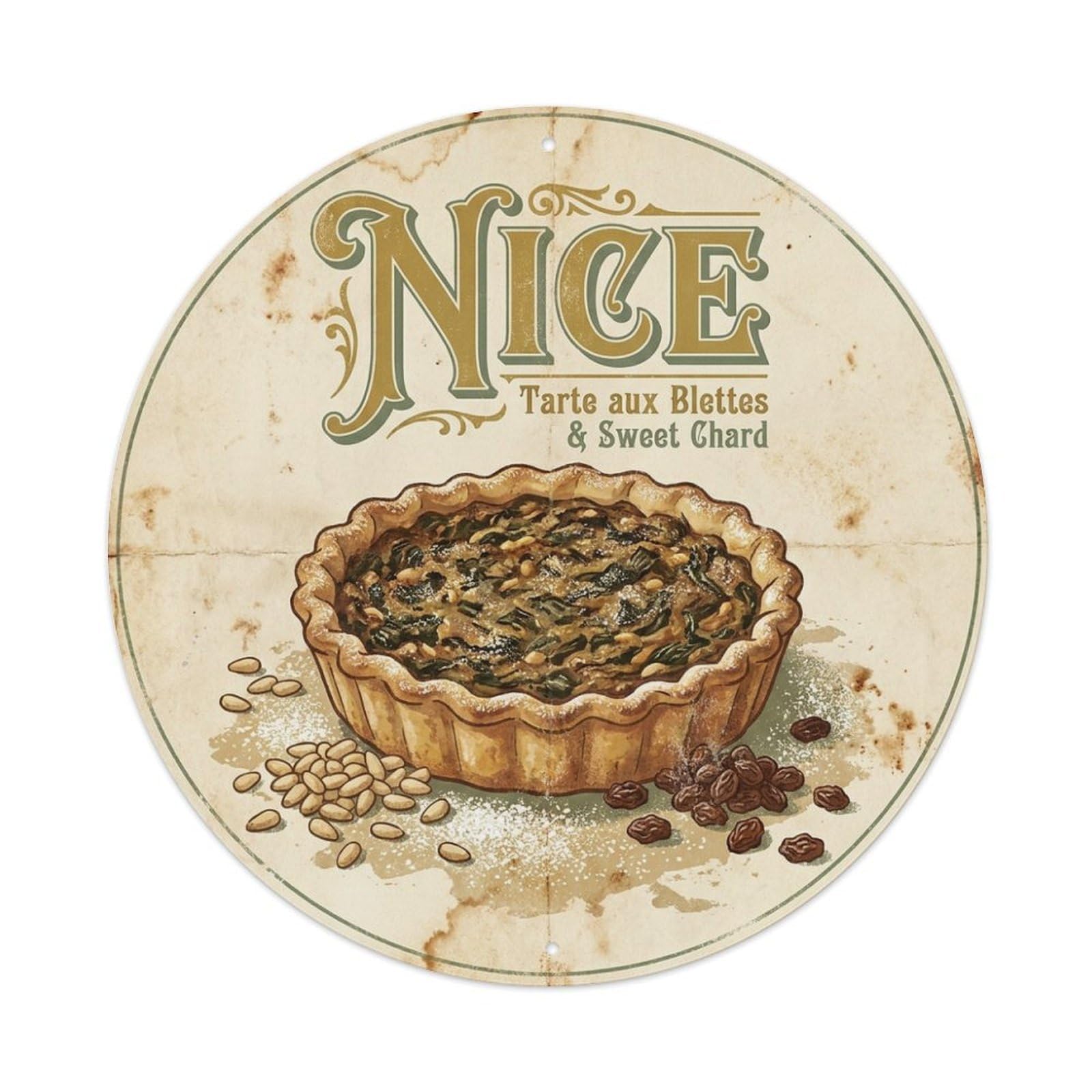 Olhnbad Style Cuisine Culture Nice Sweet Chard Tart Travel Retro Metal Tin Sign