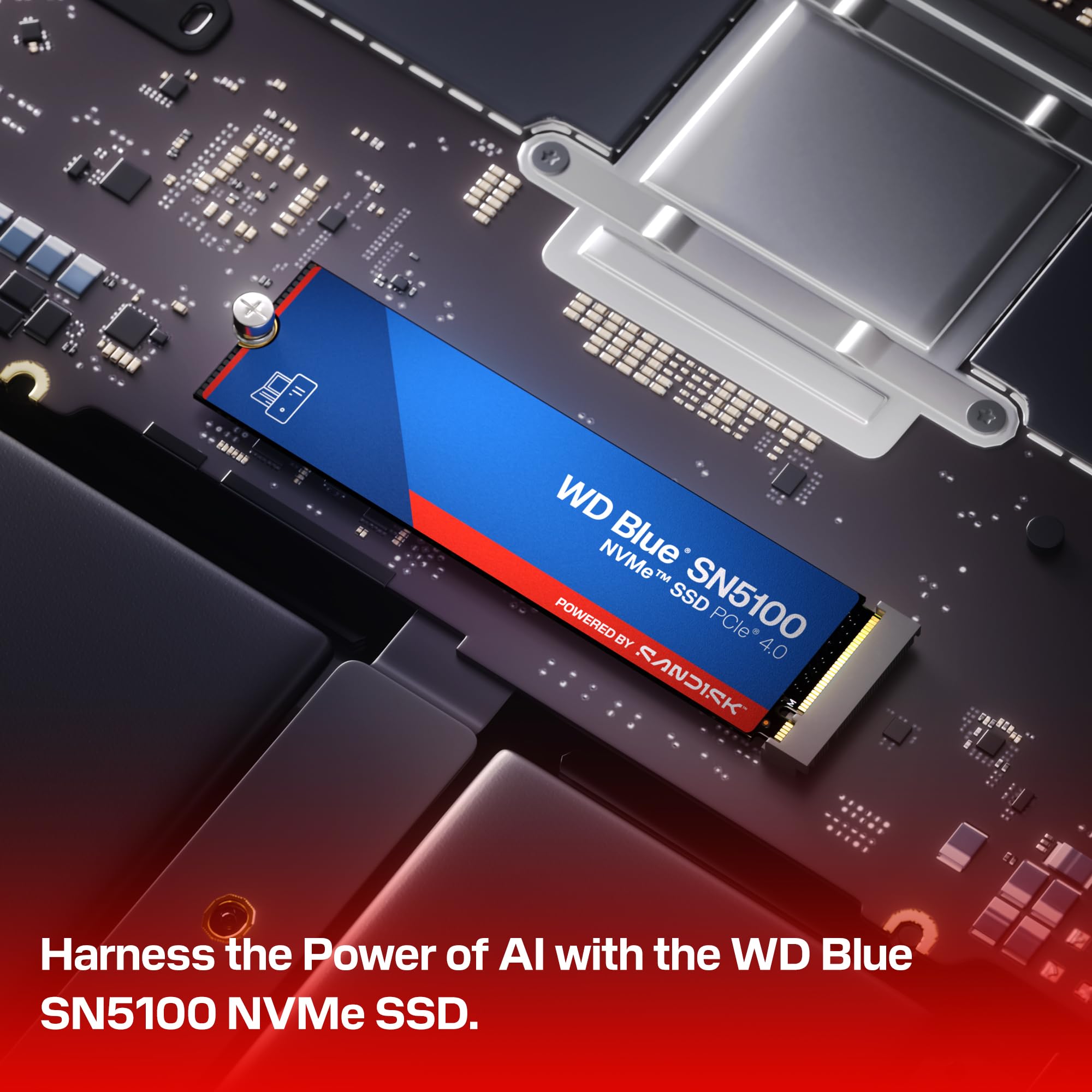 WD Blue SN5100 1TB NVMe SSD - M.2 2280, PCIe Gen 4.0, Internal Solid State Drive - Read Speeds Up to 7,100MB/s, Upgrade Storage for PC/Laptops - WDS100T5B0E