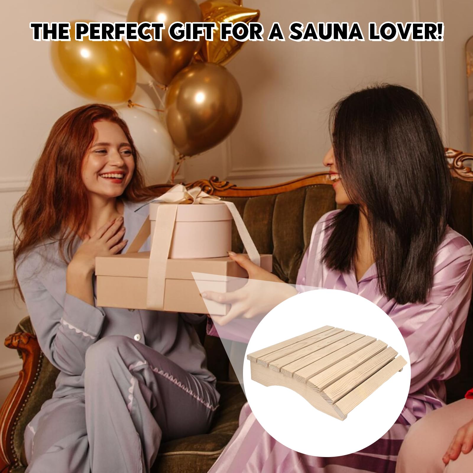 Appuie-tête ergonomique en bois durable pour sauna - Coussin de sauna - Accessoire sauna 35 x 32 x 8,5 cm