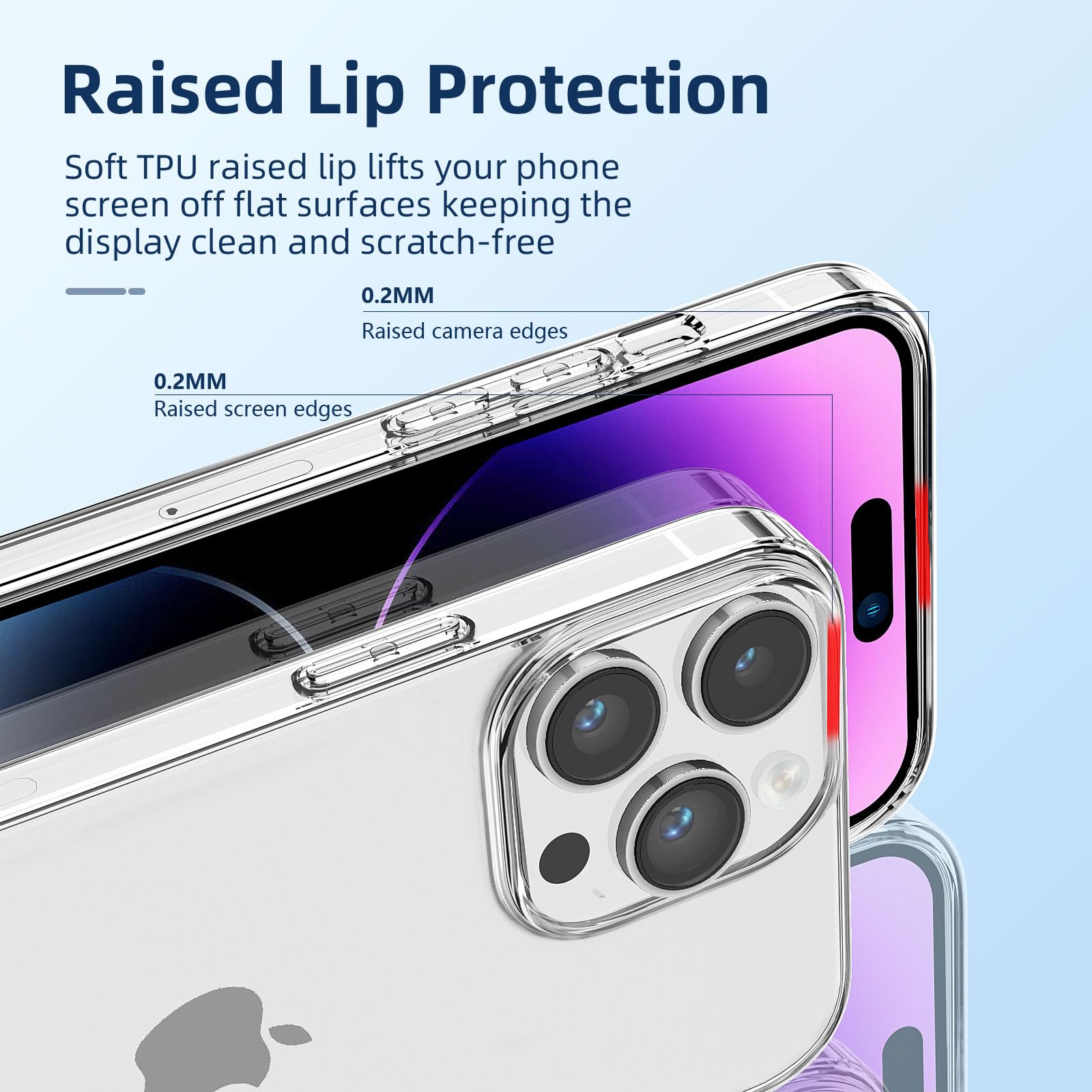 Coque TPU Transparente Anti-choc + 2 Films Trempés Pour IPhone 14 Pro/Pro Max - Silicone