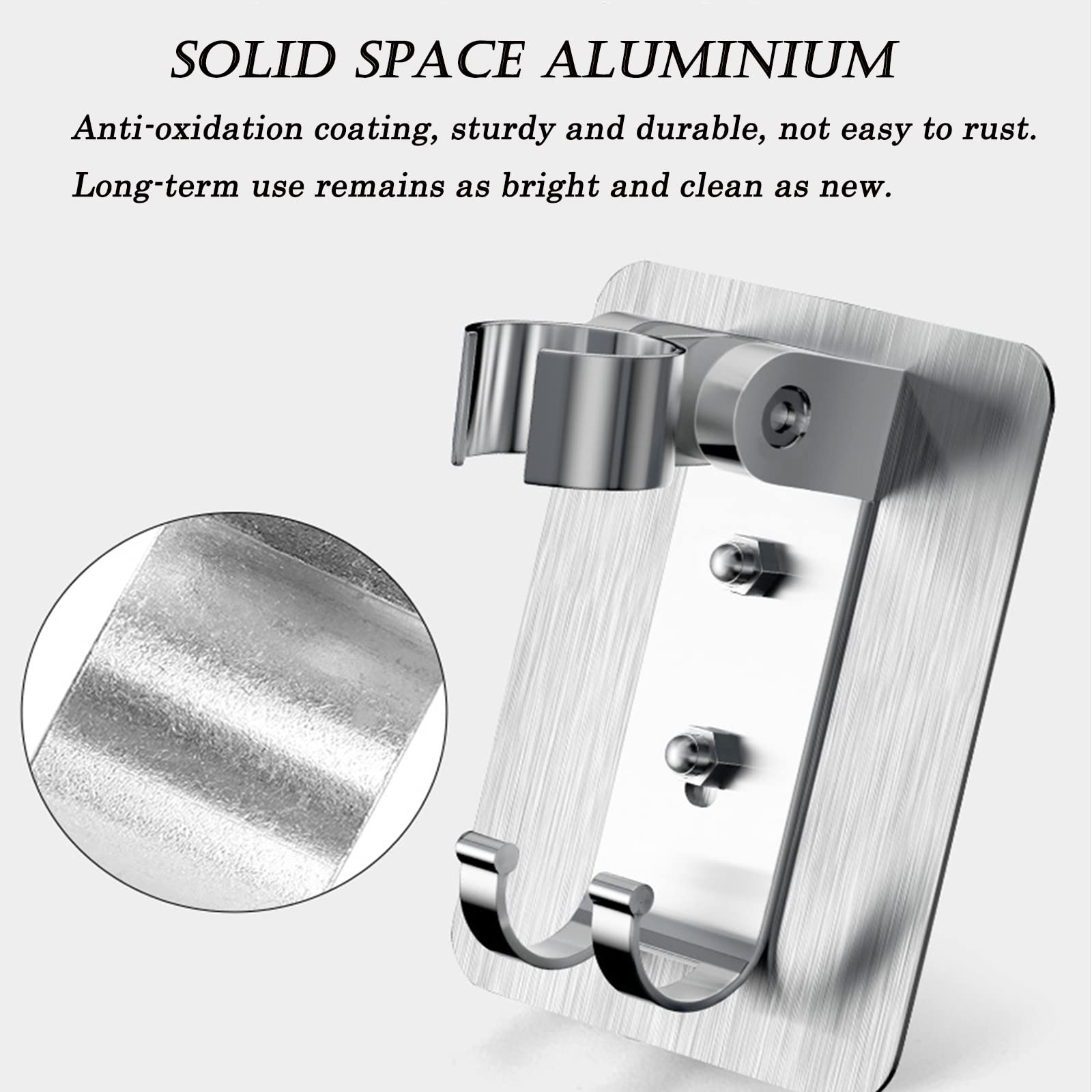 Uonlytech Duschkopfhalter Ohne Bohren – 2 Stück, Saugnapf-Halterung, Verstellbarer Winkel, Für Fliesen, Glas & Metall
