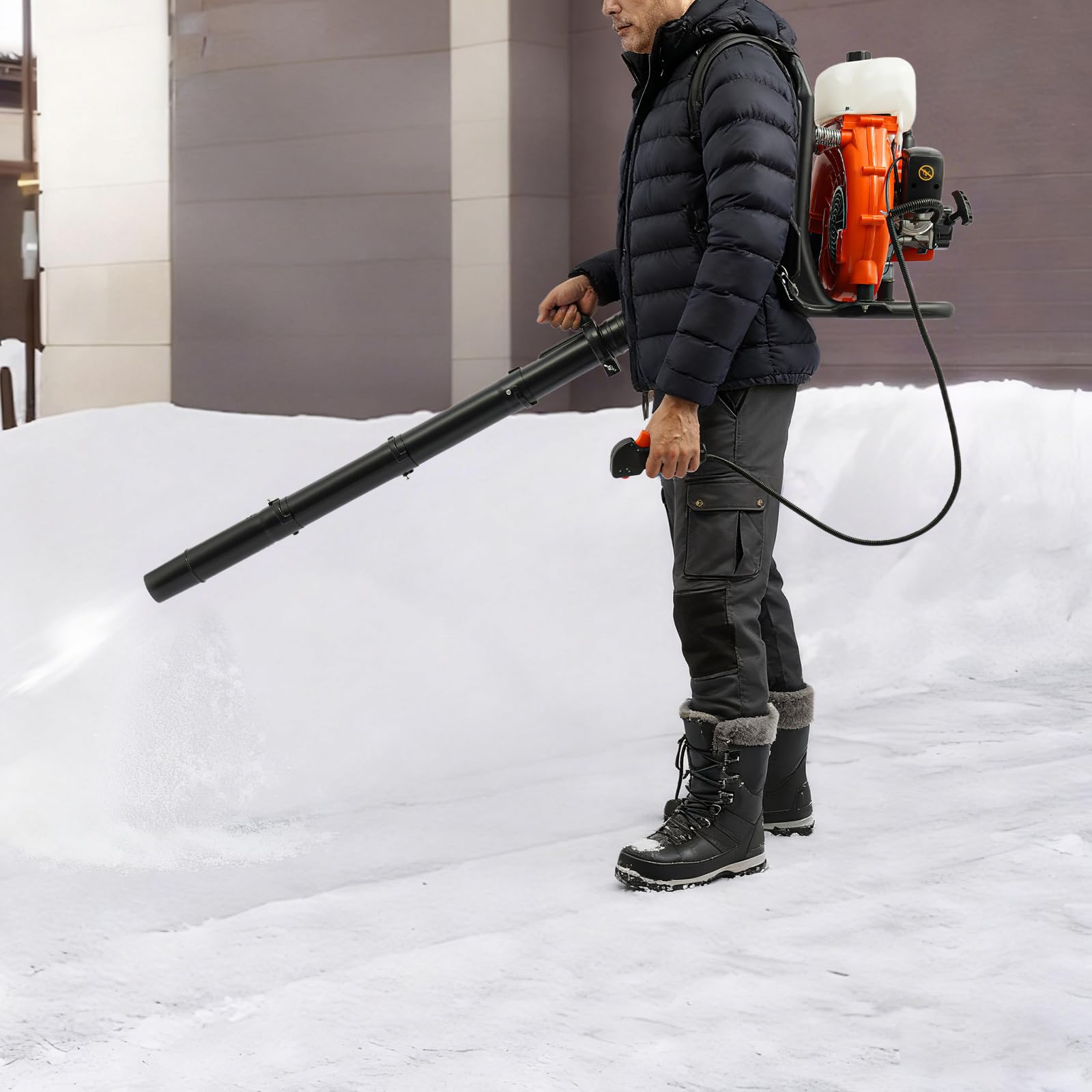Soplador de hojas de gasolina extraíble, soplador de motor de 2 tiempos perfecto, soplador de hojas mochila de 41,5 cm con flujo de aire de 508,5 cfm, para áreas grandes - soplador trasero soplador de