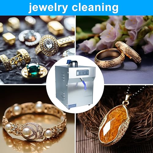 Miniatura 5 de Limpiador de vapor profesional de joyería de 1300 W, máquina de limpieza de joyas de acero inoxidable de 2 L para plata y oro, máquina de vapor de