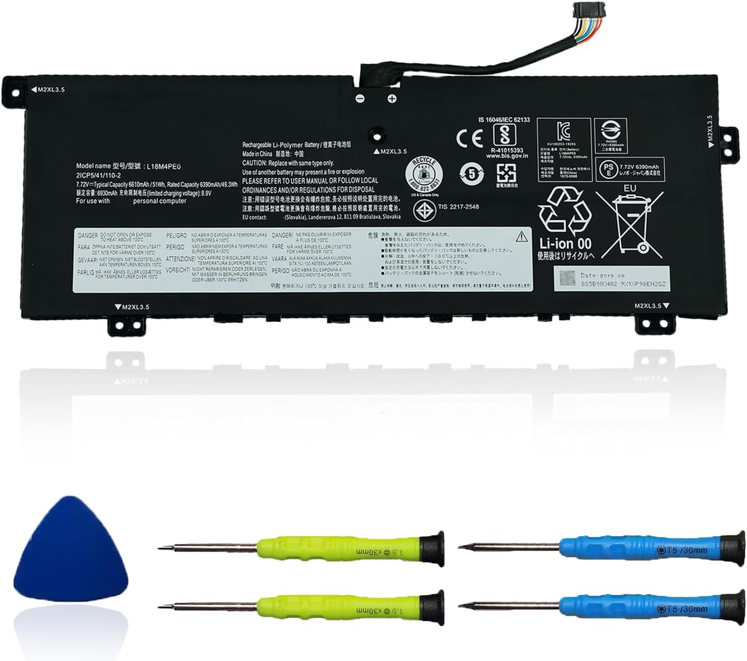 L18M4PE0 Laptop Battery Compatible with Lenovo Yoga C740-14IML Series Notebook 5B10W67296 5B10U40209 L18L4PE0 5B10W67185 5B10U40210 7.72V 51Wh 6610mAh 4-Cell