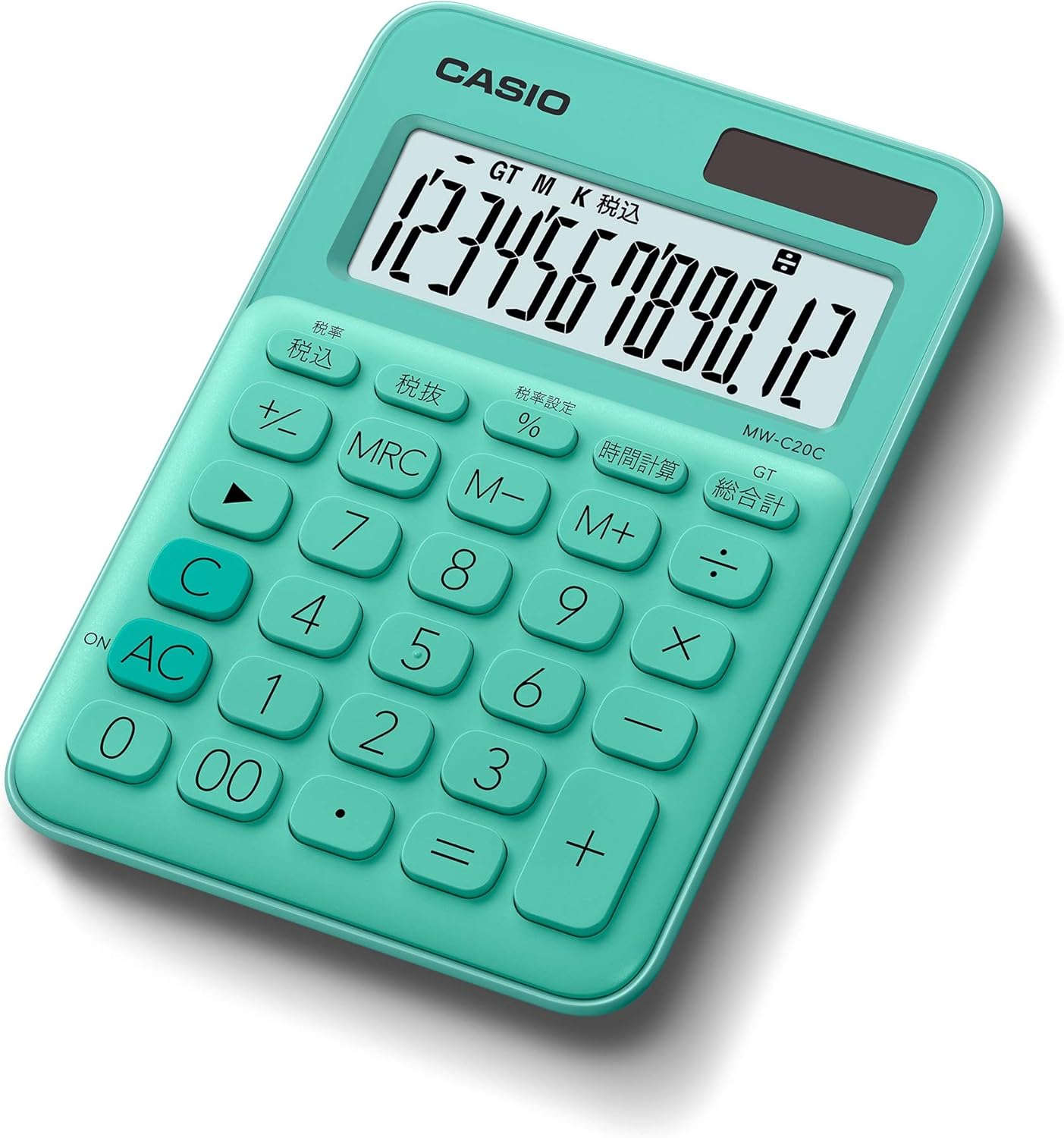 Amazon カシオ カラフル電卓 ミントグリーン 12桁 ミニジャストタイプ Mw Cc Gn N ビジネス電卓 文房具 オフィス用品
