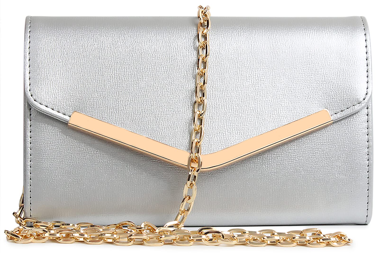 Autumnwell Clutch Purse Evening Bag for Women，Envelope Handbag With Detachable Chain | With Detachable Chain