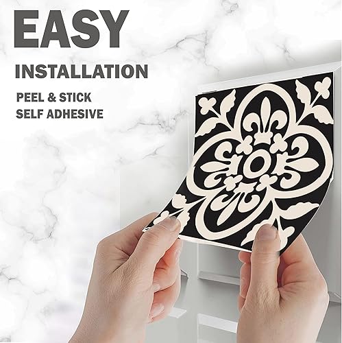 Miniatura 8 de Bleucoin Adhesivos encáusticos para azulejos de cocina, baño, impermeables, extraíbles, respetuosas con el medio ambiente, murales de vinilo de