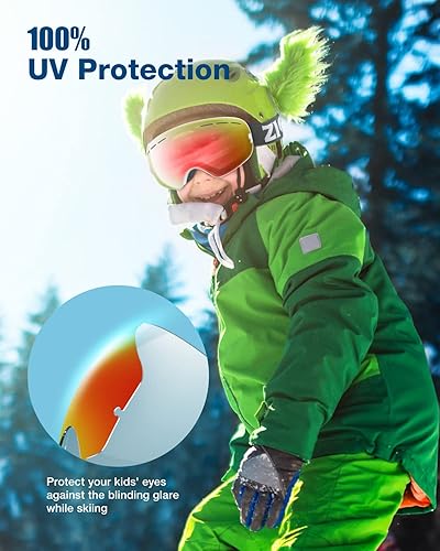 Miniatura 3 de ZIONOR XMINI Gafas de esquí o snowboard para niños y niñas Gafas para la nieve con protección de rayos ultravioleta, no se empañan, con lente