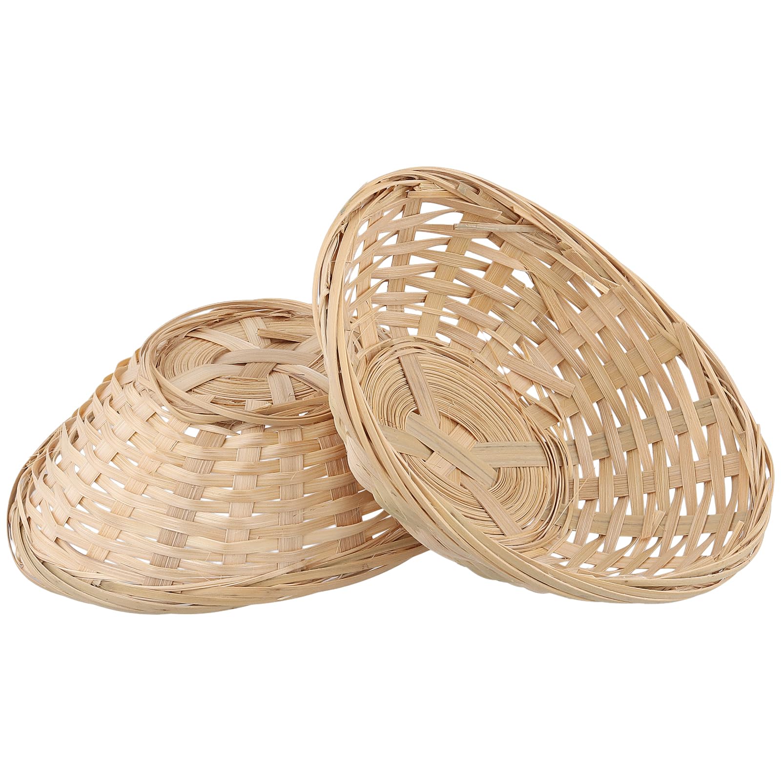 Lot de 15 paniers à pain ovales en bambou 18 x 14 cm, paniers à pain pratiques tissés pour le stockage des aliments