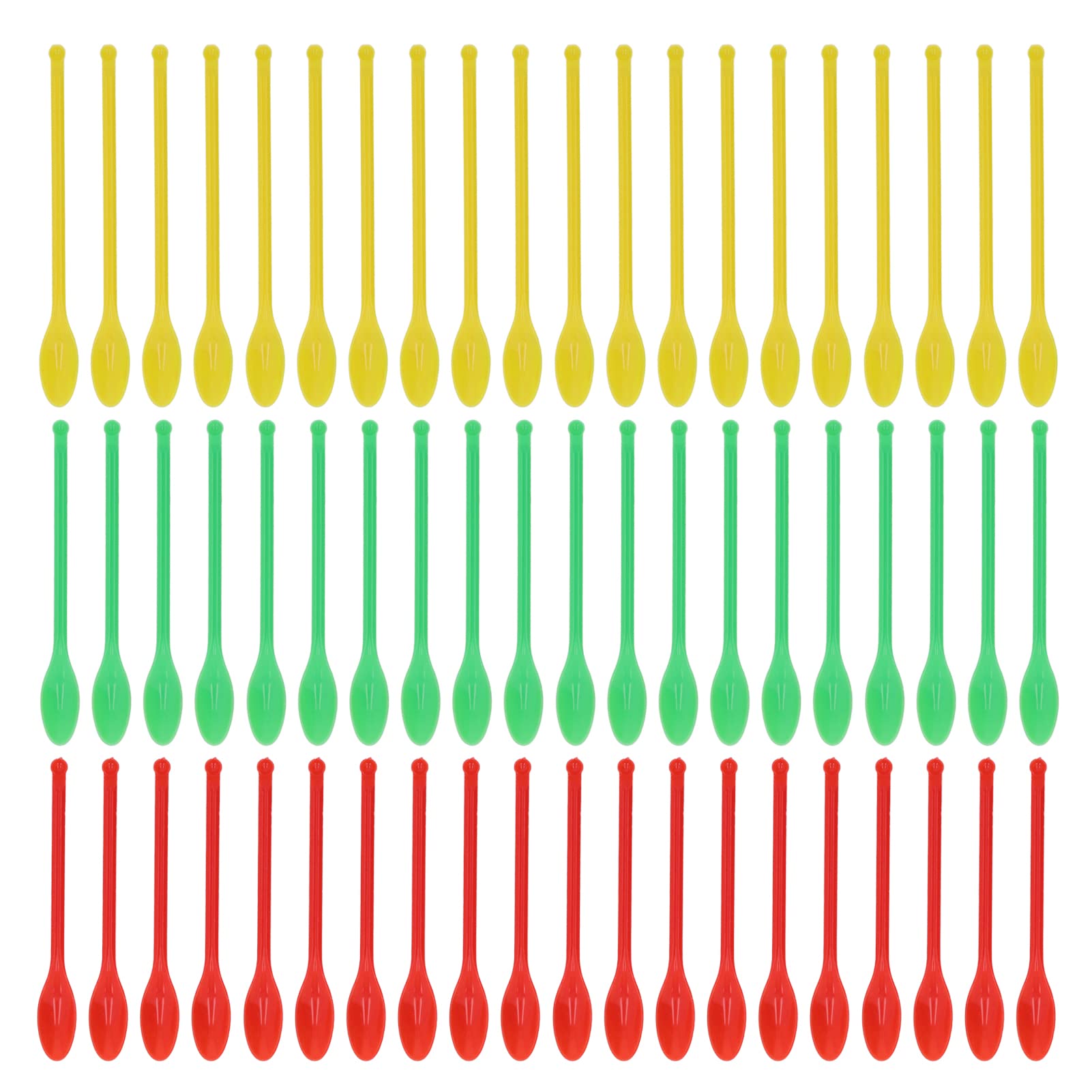 Laborlöffel aus Kunststoff, doppelseitig, 60 Stück, Grün Rot Gelb, ABS Material, Mikro-Laborspatel