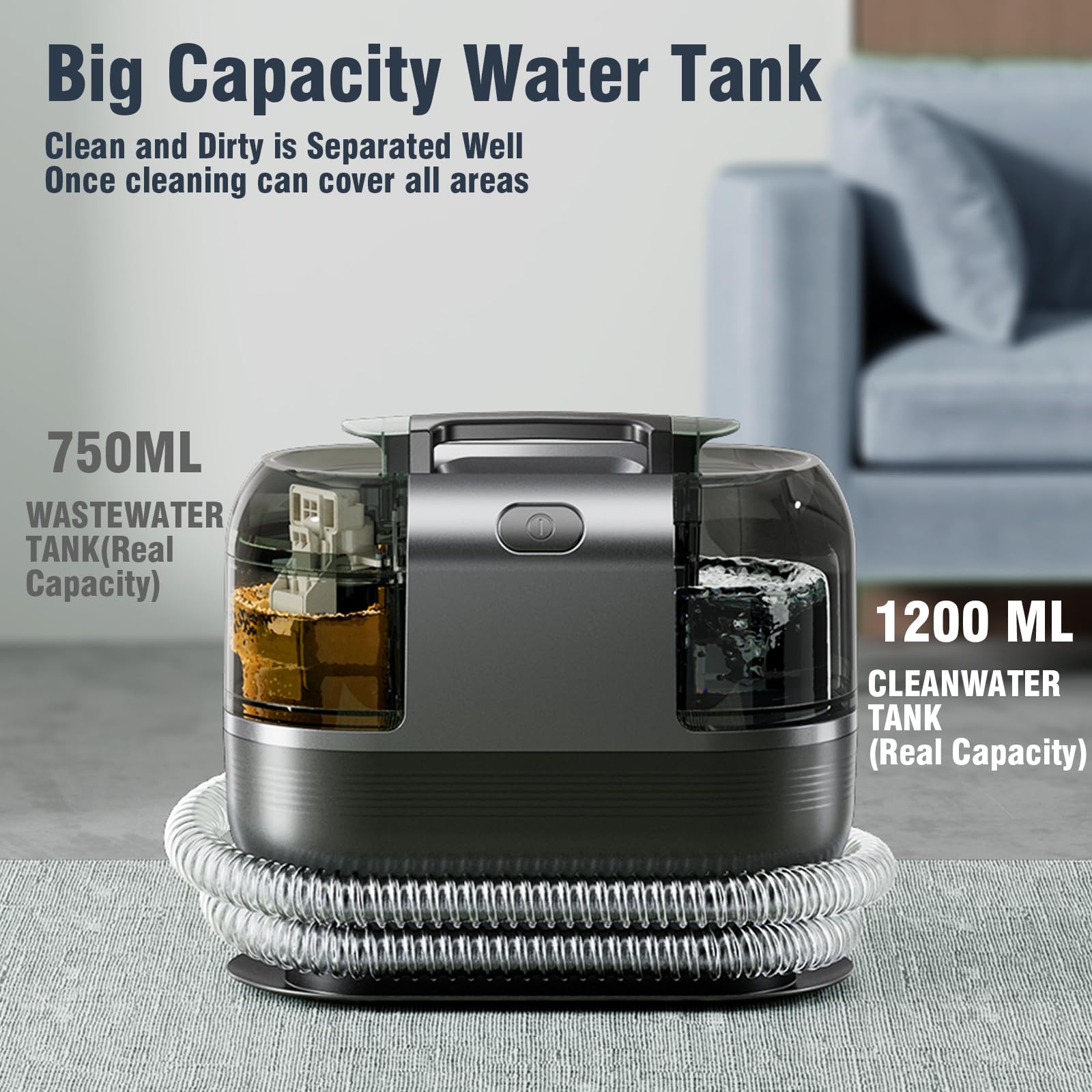 600W/ 22Kpa Detergente per tappeti, divani, scale, tappeti, tappezzeria e auto, aspirapolvere per animali domestici, aspirapolvere bagnato, detergente per divano，Gerät Teppichreiniger