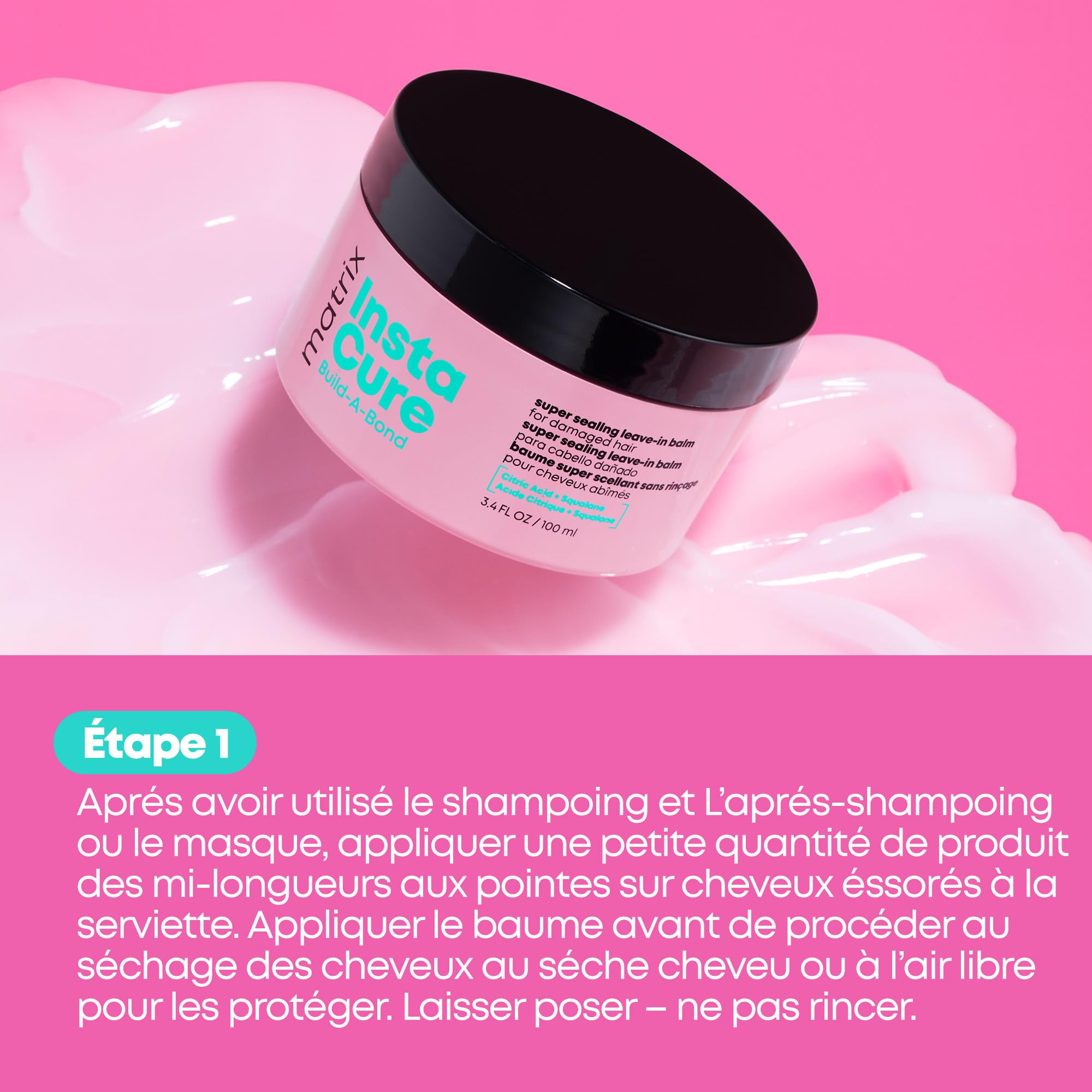 MATRIX - Routine Réparatrice - Shampoing + Après-Shampoing + Baume - Répare et Renforce les liaisons, Adoucie et Lisse - Instacure Build-A-Bond