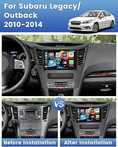 Miniatura 2 de Para Subaru Outback Legacy Radio 2010-2014 con Apple Carplay Android Auto, pantalla táctil de 9 pulgadas, Android 13 estéreo para coche, Bluetooth,