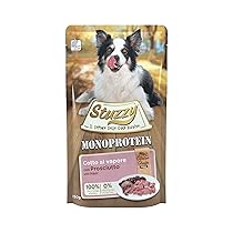 Stuzzy, Monoprotein Grain & Gluten Free, Cibo Umido per Cani Adulti al Gusto Prosciutto Preparato in Patè – Totale 1,8Kg (12 Buste da 150G)