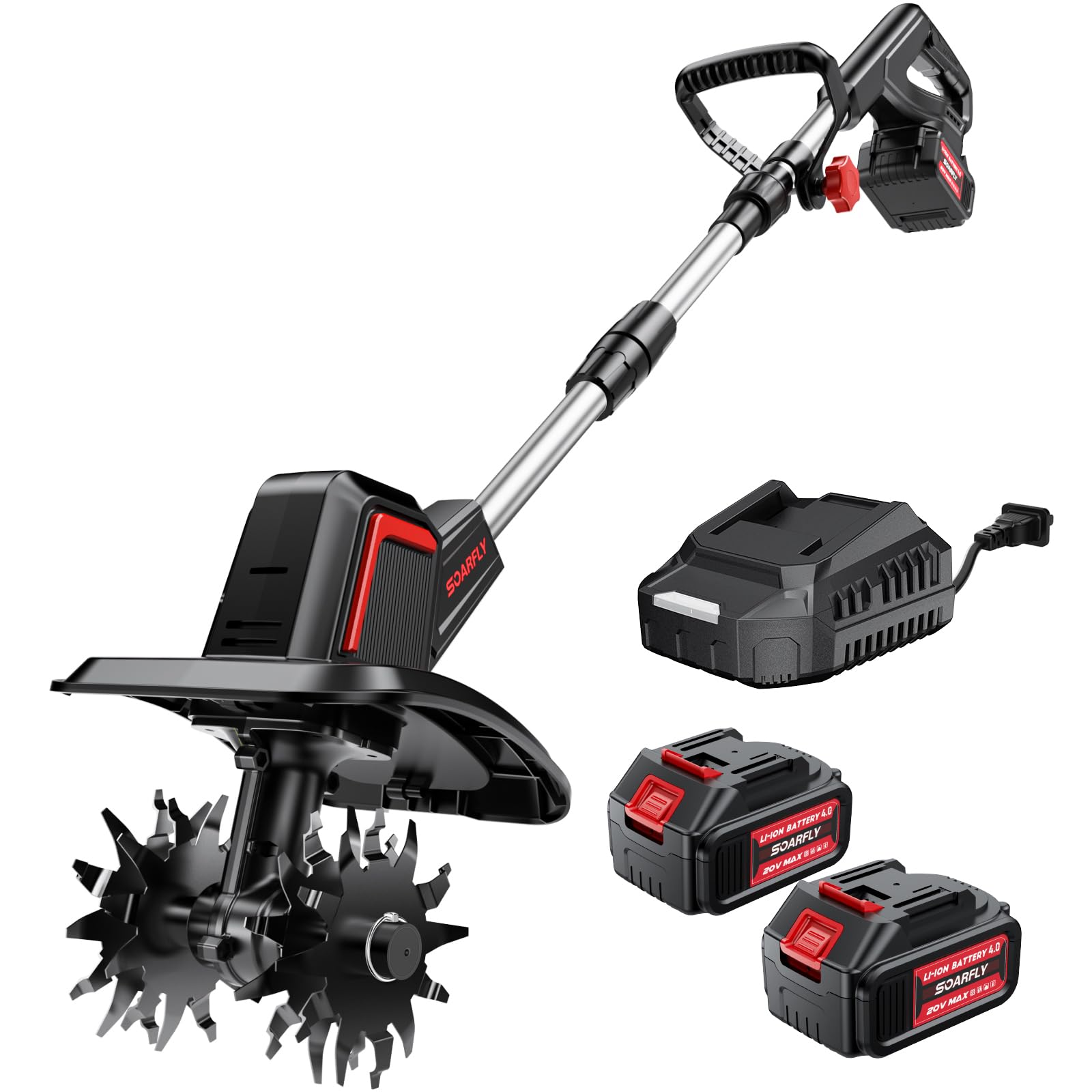 SOARFLY Cordless Electric Tiller 4.0Ah 1