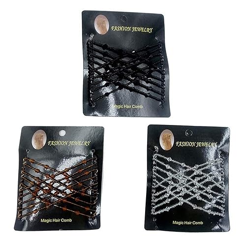 Miniatura 6 de Peines mágicos para el cabello, 3 piezas de pinzas elásticas de cuentas vintage, horquillas para mujeres, niñas, perlas elásticas de cristal,