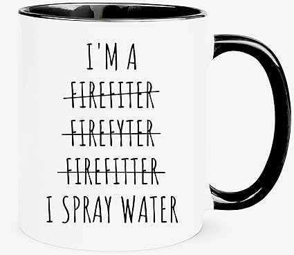 YYWUDISHOP - Funny Firefighter Mug,For men and women, New Firefighter Mug, Graduate Firefighter Mug, 11oz Ceramic Coffee Mug/Tea Cup