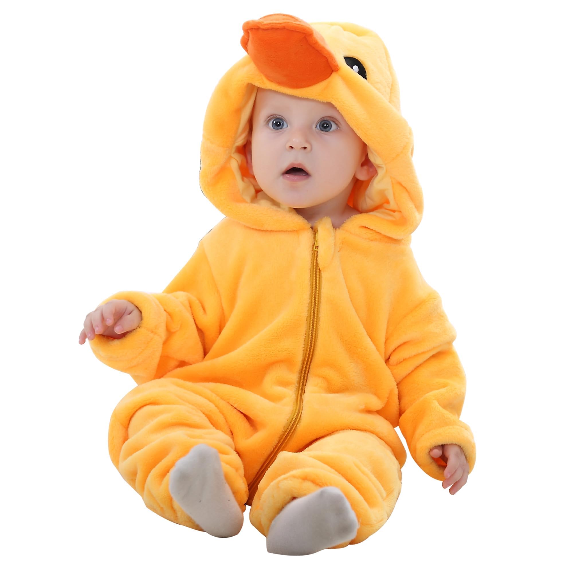 Unisex Winter Hooded Romper Jumpsuit 2-36 Months