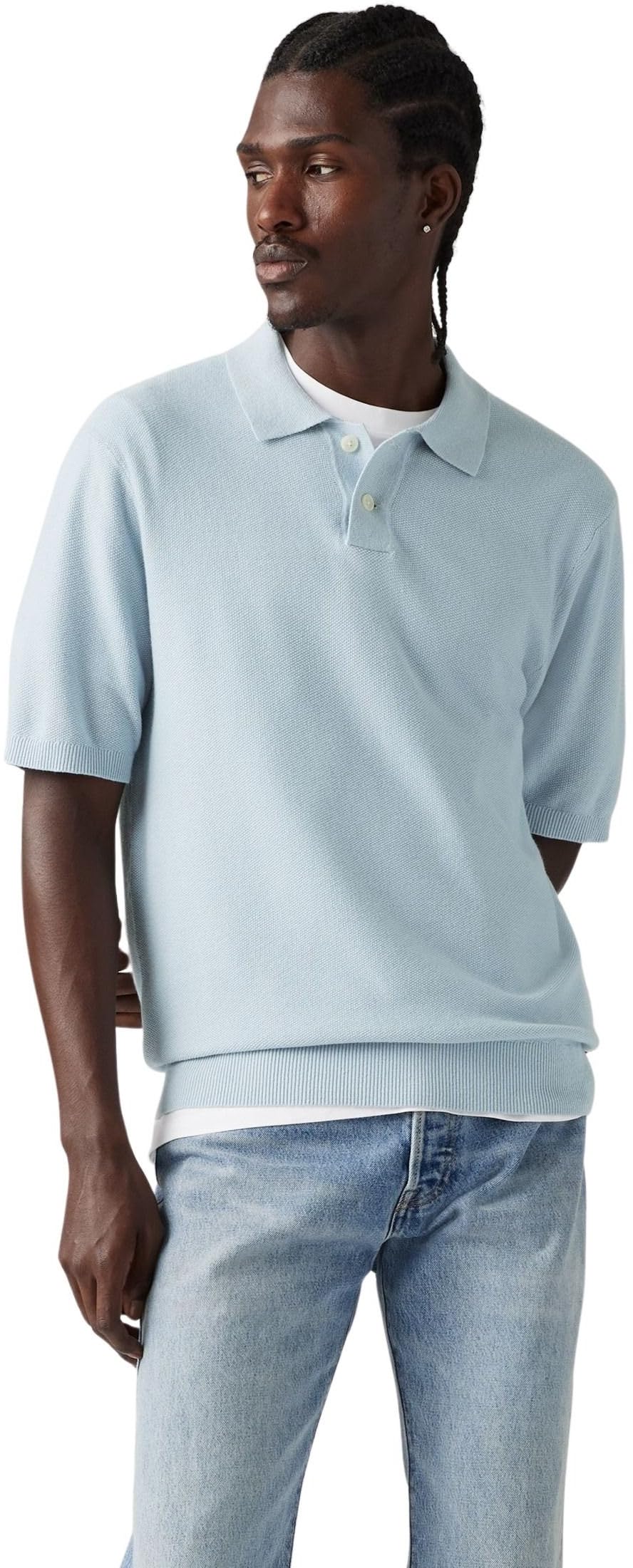 Levis Men's Quarter Zip Knitted Top - Niagara Mist - XL