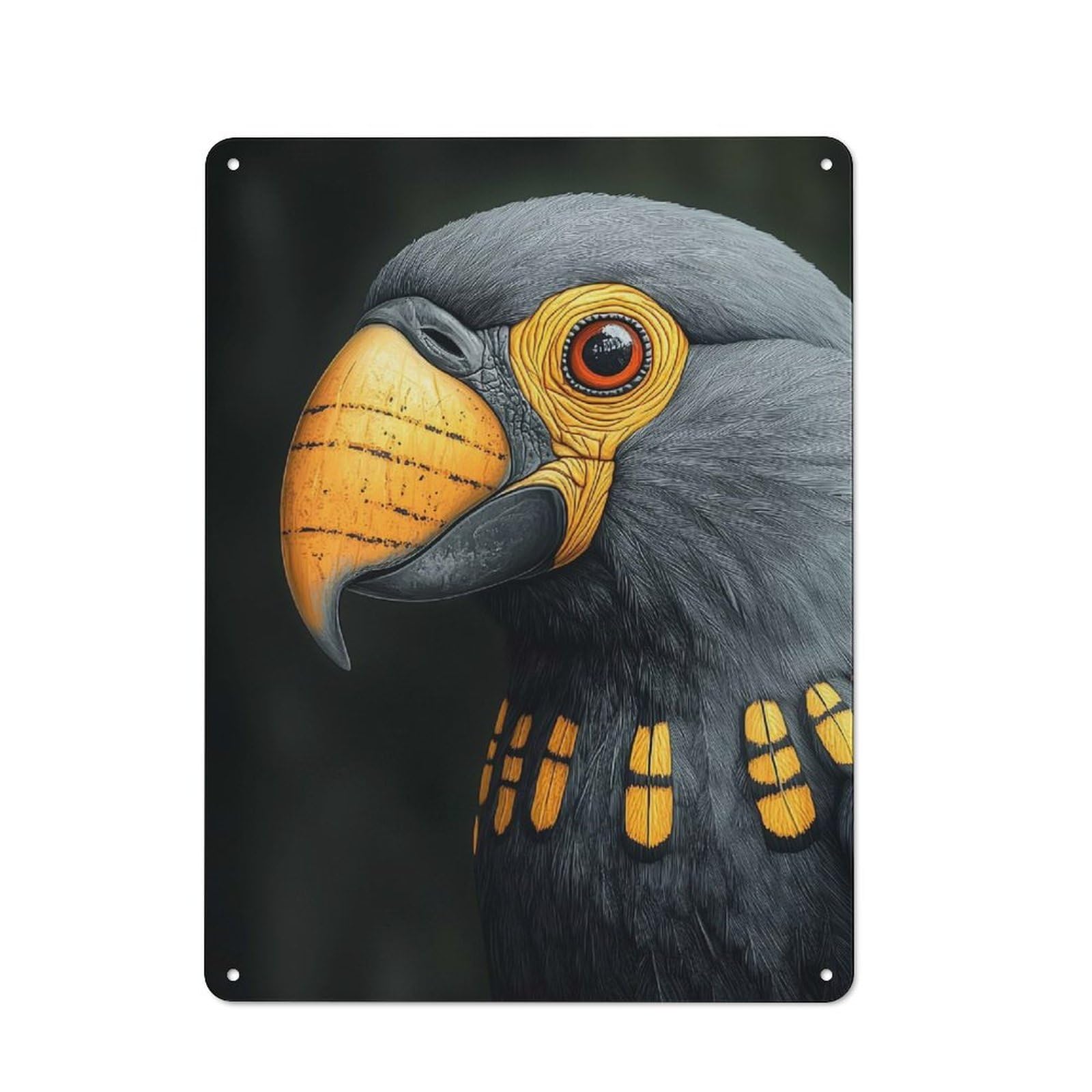 Junmoney Style Toucan Close-Up Of A Parrot Tin Sign 40X30cm For Living Room Wall, Rustic Wall Decor, For Living Room Decor Lovers
