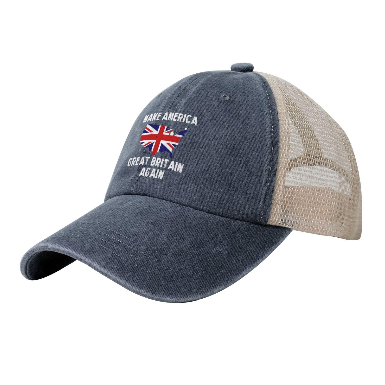 Oudrspo Make America Great Britain Again Baseball Cap Adjustable Personalized Adult Sports Hats Navy Blue