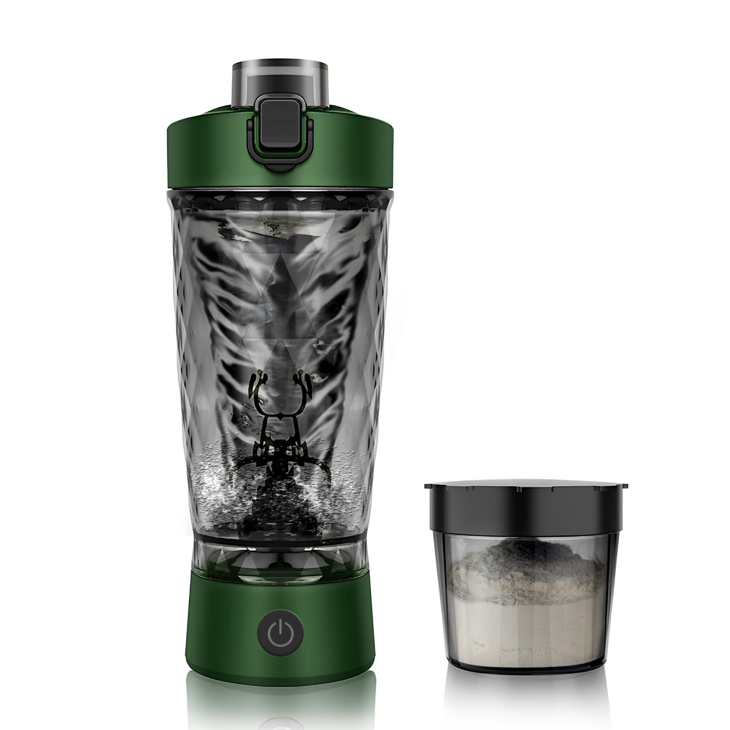 Bouteille shaker électrique de protéines pour milkshakes et substituts de repas, sans BPA, tasse mélangeur portable avec rangement de suppléments, gobelet shaker rechargeable par USB pour milkshakes
