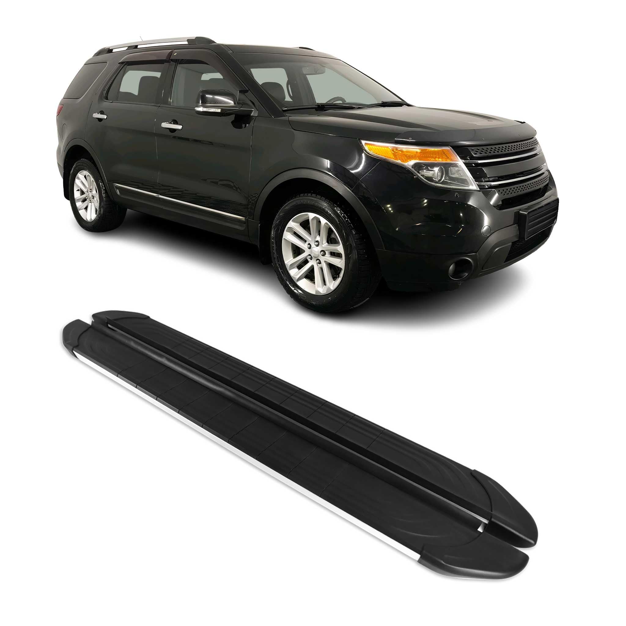 Estribos laterales para Ford Explorer 2011-2020 en aluminio negro y gris OMAC 8