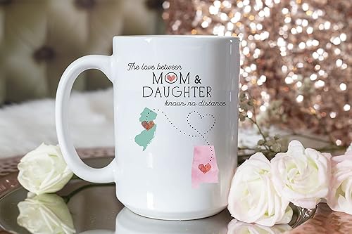 Miniatura 2 de Taza de café personalizable de larga distancia, cita personalizada, estados y países, regalo de relación, mejores amigos, regalos para mamá, mamá e