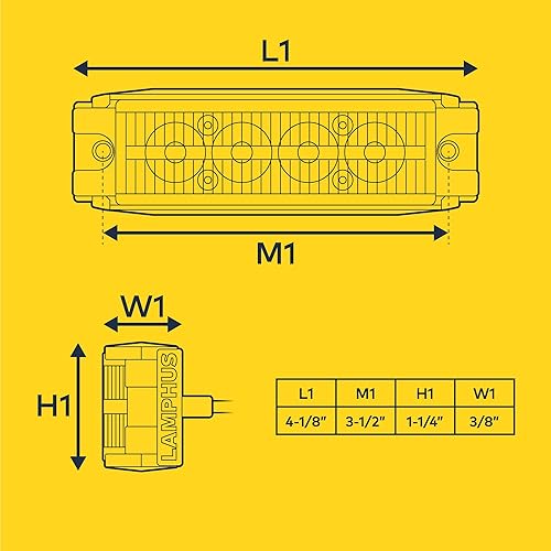 Miniatura 7 de NanoFlare - Lámpara LED de 4" de rejilla, 4 W, clase SAE 1, 72 patrones de flash, cabeza de luz estroboscópica de emergencia para montaje en