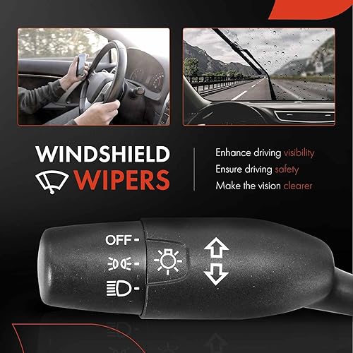 Miniatura 5 de A-Premium Interruptor de señal de giro, atenuador de faros delanteros, palanca de interruptor multifunción compatible con Honda Accord 2008-2012,