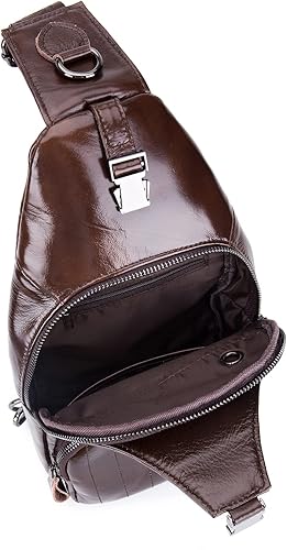 Miniatura 119 de LUKZIJAES Bolso bandolera de cuero genuino para hombre marrón (#1-Brown)