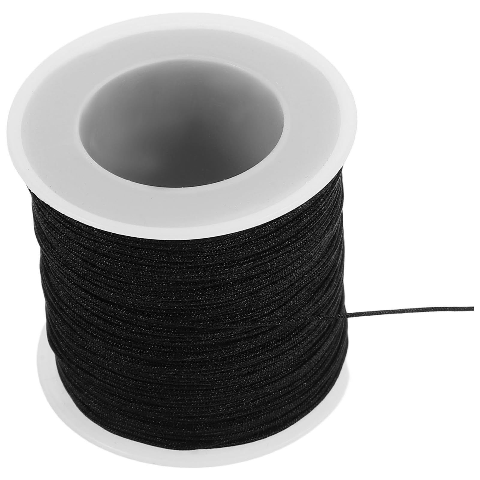 CALLARON Cordón de Nylon Negro de 0,8mm Resistente Abrasión Clima para Hacer Pulseras y Nudos Chinos en Proyectos de Manualidades y Pesca