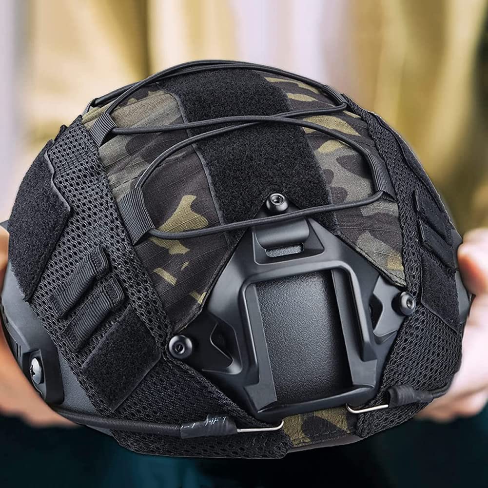 Airsoft Snelle Helm Set Tactische Bult Beschermende Uitrusting Met Militaire Headset En Multicam Helmen Deksel Voor Outdoor Paintball Jagen Cs -Game,zwart
