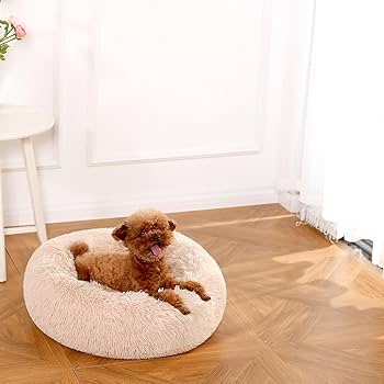 Amazon.com : Amazon Basics Donut Pet Bolster Faux Fur Bed