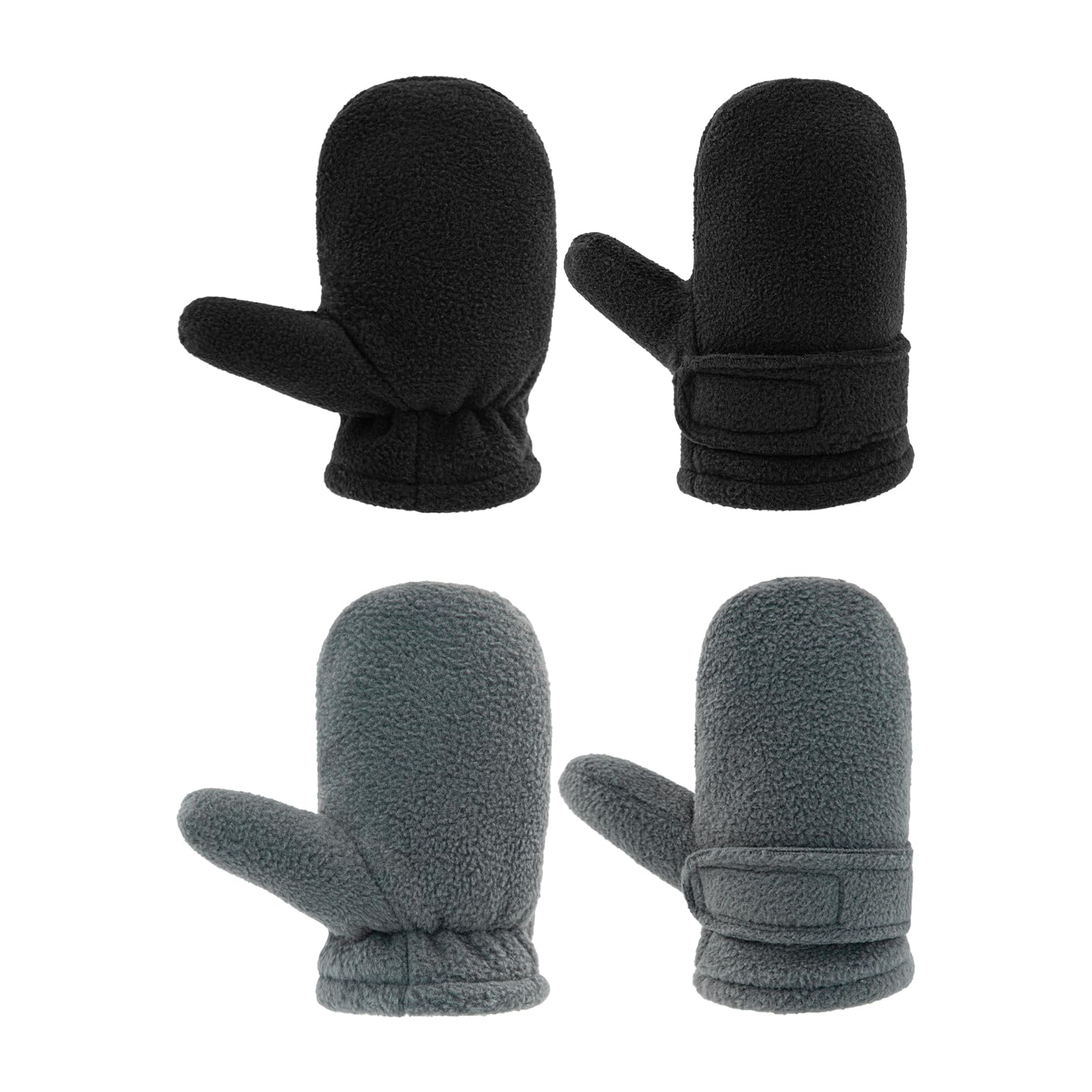 RAOEXI Toddler Infant Winter Mittens Fleece Lined Adjustable Baby Boys Girls Thick Warm Gloves for 1-7 Years