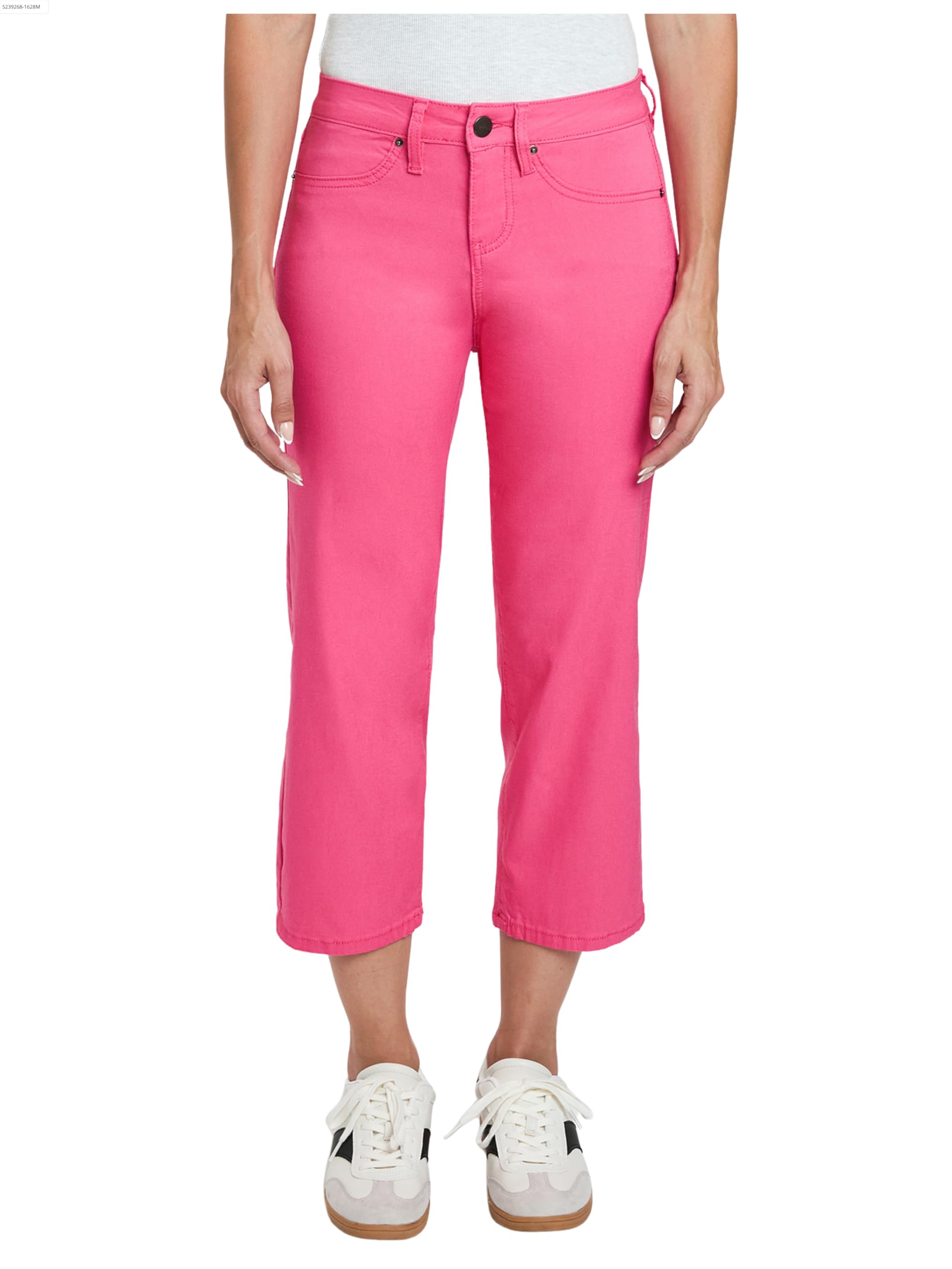Royalty For Me Womens Womens Hyperstretch High Rise Cropped Wide Leg Flood Pants Wf122631