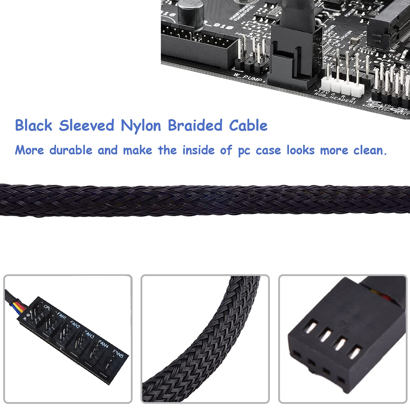 Sdoppiatore Ventola PWM 4 Pin – Adattatore Da 1 A 2 Vie – Cavo Prolunga 5 Pollici Per PC
