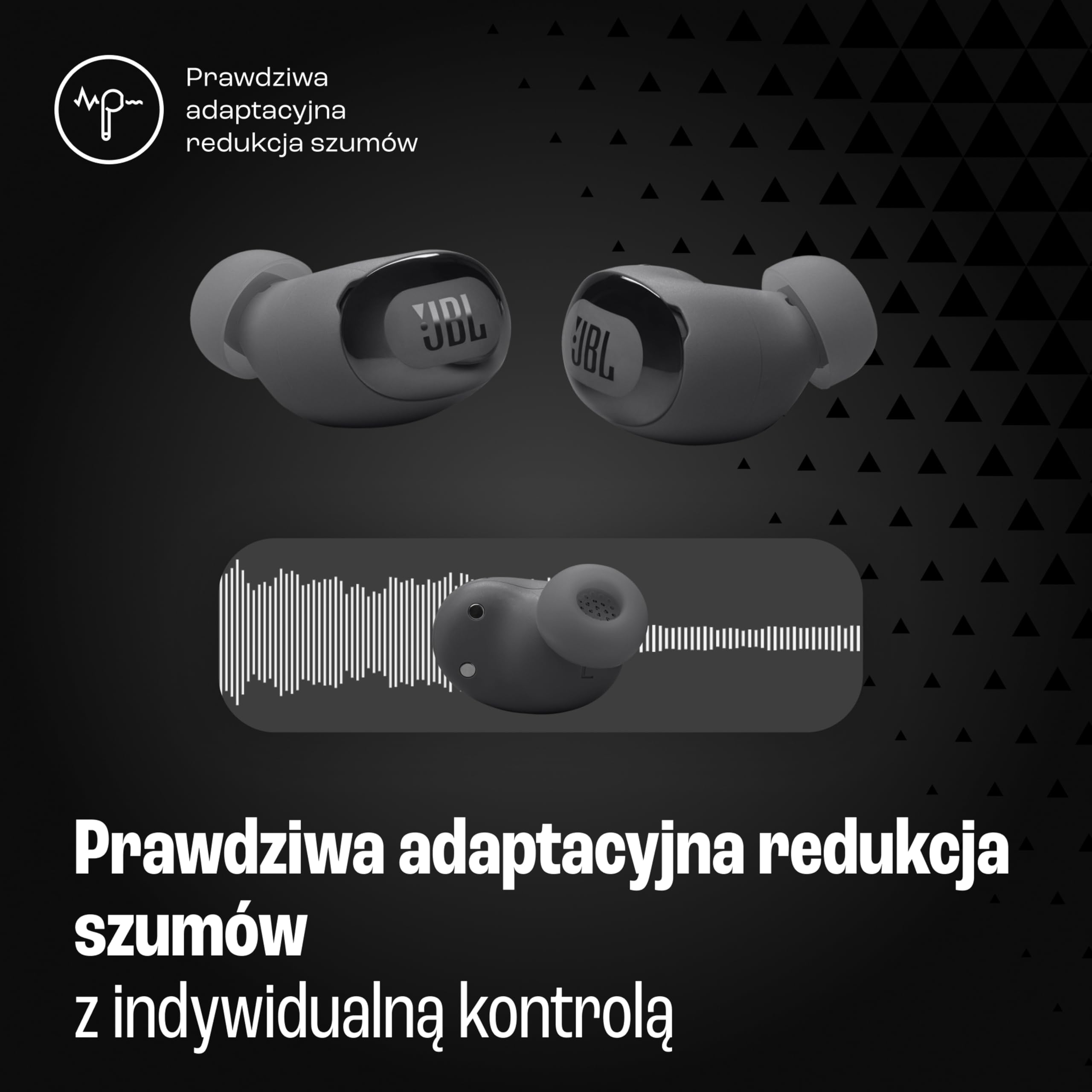 JBL Live Buds 3, Słuchawki Bezprzewodowe Douszne z Bluetooth, 40 h Pracy na Baterii, ANC i Dźwiękiem o Wysokiej Rozdzielczości, Wodoodporne IP55, Czarne