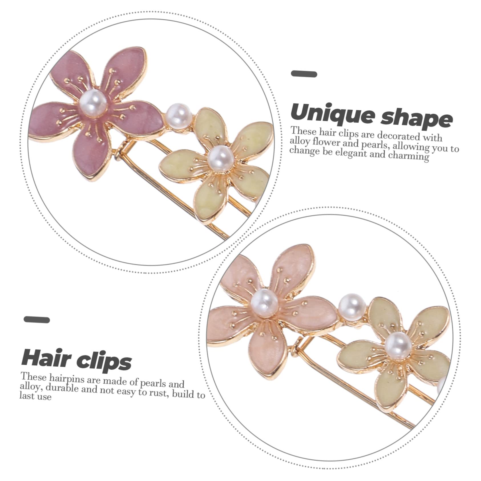 Baluue 12stücke Haarklammern Mit Perlen Und Metallblüten Hochwertige Haarspangen Für Damen Dekorative Haarschmuck-accessoires Für