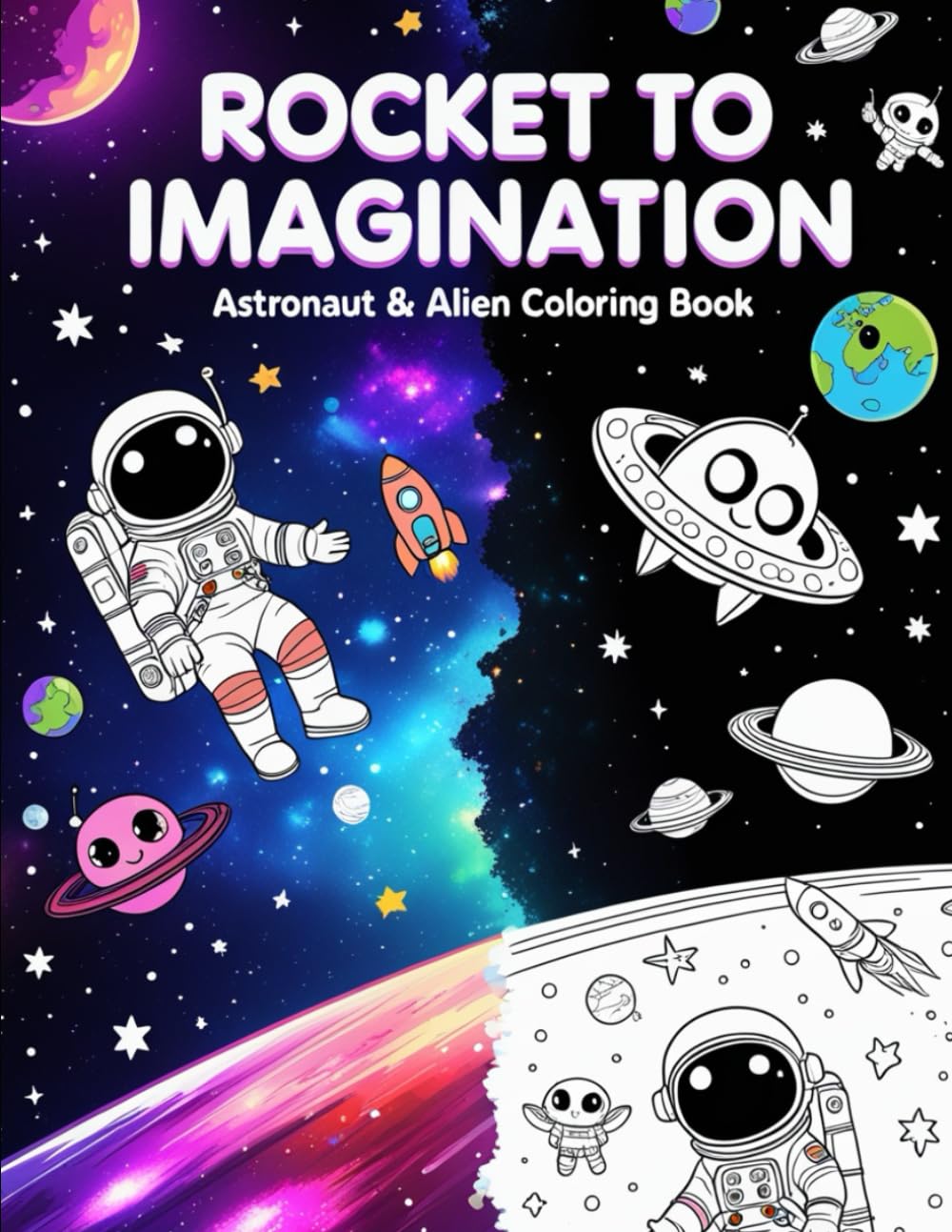 Rocket to Imagination: Astronaut & Alien Coloring Book