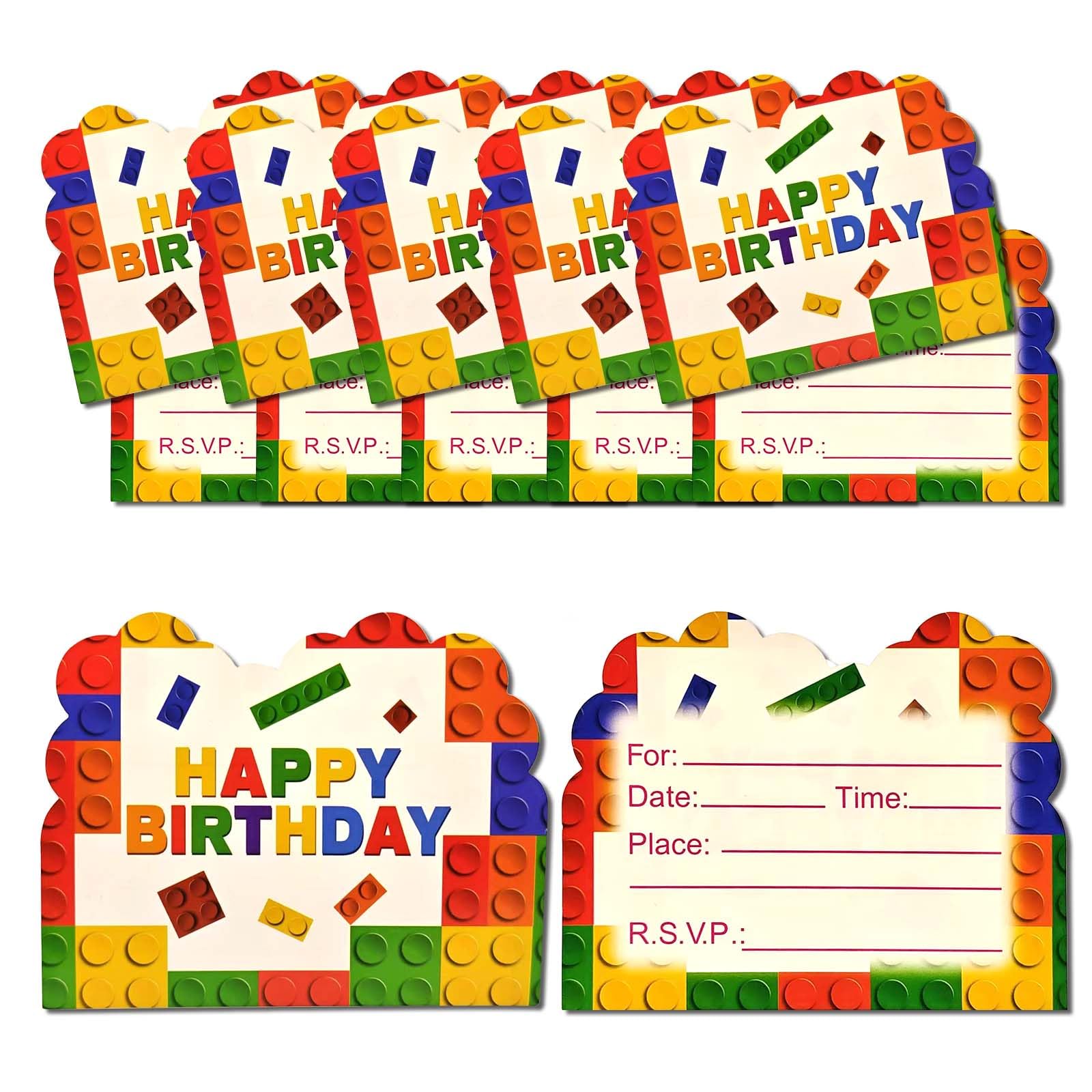 Lot De 30 Invitations De Fête D'anniversaire Avec Enveloppes - Carte D