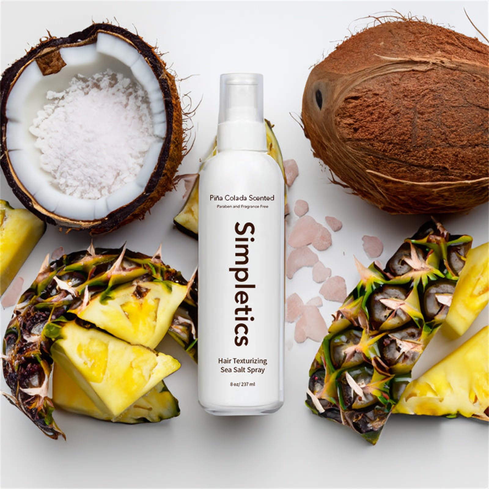 Spray au sel de mer Simpletics, Spray au sel de mer texturisant à la vanille Simpletics, Spray au sel de mer Piña Colada, Spray au sel de mer au bois de santal, Spray au sel de mer pour (Piña Colada)